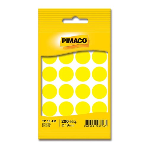 Etiqueta PIMACO TP19 Amarillo fluo 19mm 100u