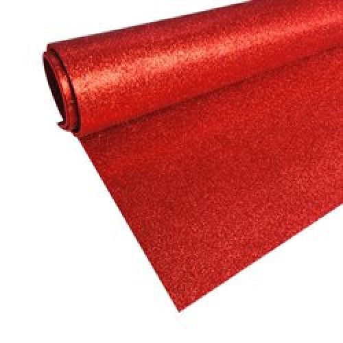 Goma eva c/brillantina 60x40cm Rojo