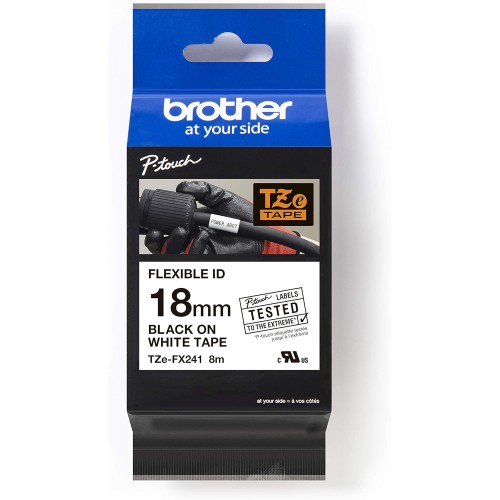 Cinta BROTHER TZe-FX241 18mm Bla/Neg