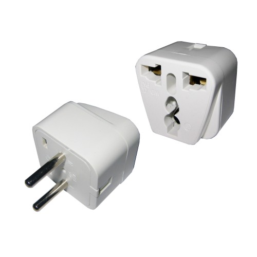 Adaptador ficha universal a 2 en linea