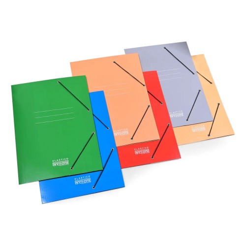 Carpeta oficio c/elásticos barnizada Azul